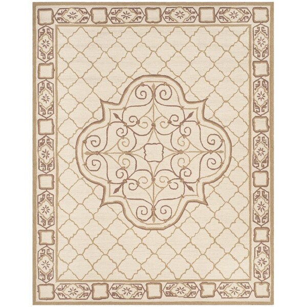 Safavieh Easy Care Hand Hooked Rectangle RugIvory & Gold 8 x 10 ft. EZC729C-8 - main